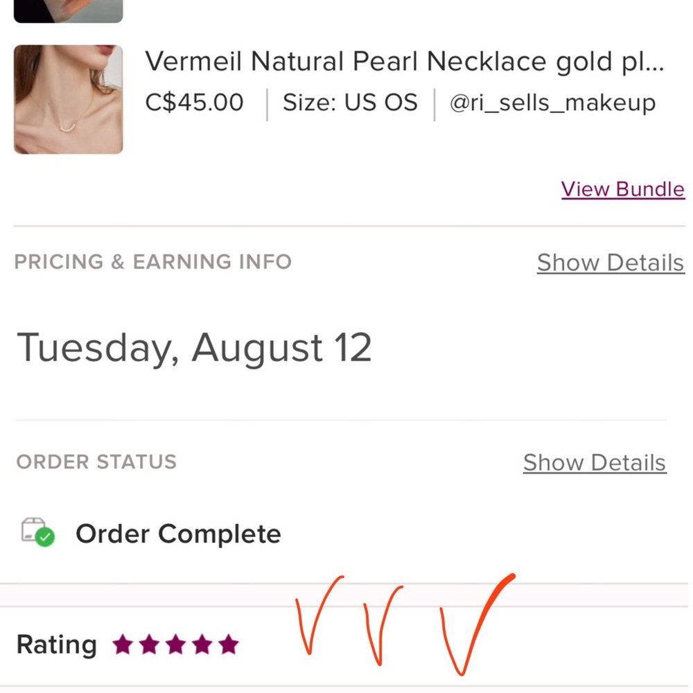 Vermeil Natural Pearl Necklace gold plated stainless steel - Picture 3 of 15